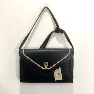 Bueno Collection Black Faux Leather Woven Rope Detail Classic Crossbody Bag